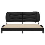vidaXL Cadre de lit avec lumière LED noir blanc 180x200 cm similicuir