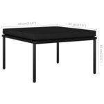 vidaXL Salon de jardin 8 Pièces avec coussins Noir PVC
