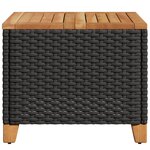 vidaXL Table de jardin noir 45x45x37 cm résine tressée et bois acacia