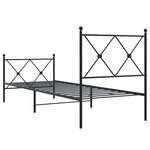 vidaXL Cadre de lit métal sans matelas avec pied de lit noir 80x200 cm