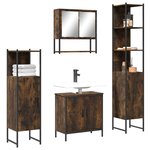 vidaXL Ensemble de meubles de salle de bain 4 Pièces Chêne fumé Bois