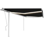 vidaXL Auvent manuel rétractable avec LED 4 5x3 m Anthracite