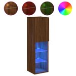 vidaXL Meuble TV avec lumières LED chêne marron 30 5x30x102 cm