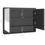 vidaXL Armoire à miroir de salle de bain 80x15x60 cm MDF anthracite