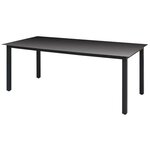 vidaXL Ensemble à manger de jardin coussins 7Pièces Résine tressée Noir