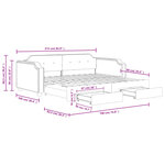 vidaXL Lit de jour avec gigogne et tiroirs sans matelas 90x190 cm