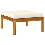 Salon de jardin meuble d'extérieur ensemble de mobilier 3 pièces avec coussin crème bois d'acacia solide 02_0015916