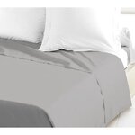 Drap Plat 100  coton 240 x 300 cm gris clair