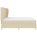 vidaXL Matelas avec cadre crème 200x200 cm tissu