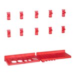 vidaXL Kit de bacs de stockage et panneaux muraux 80 Pièces Rouge et noir
