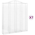 vidaXL Paniers à gabions arqués 7 Pièces 200x30x220/240 cm fer galvanisé