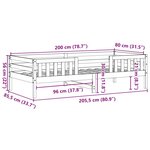 vidaXL Cadre de lit sans matelas 80x200 cm bois massif de pin