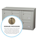 Bloc collectif leabox.com  3x2  grade 3  simple face  Extérieur  fixation murale   Gris agate RAL 7038 finition brillante