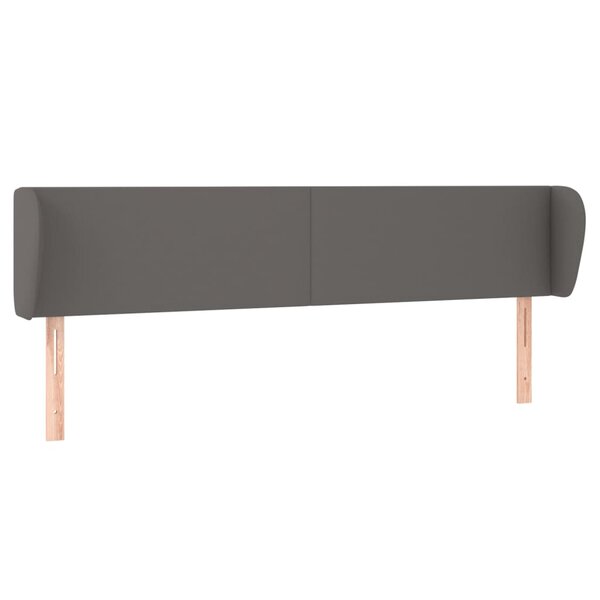 vidaXL Tête de lit avec oreilles Gris 203x23x78/88 cm Similicuir