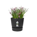 ELHO Pot de fleurs rond Greenville 30 - Extérieur - Ø 29,5 x H 27,8 cm - Vivre noir