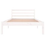 vidaXL Cadre de lit Bois de pin massif 100x200 cm blanc