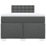 vidaXL Sommier à lattes de lit avec matelas Gris foncé 120x200cm Tissu