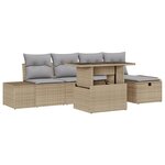 vidaXL Ensemble de canapés de jardin de 6 pièces avec coussins Beige Poly Rattan