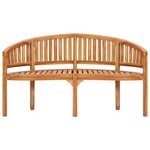 vidaXL Banc de jardin en forme de banane 151 cm Teck solide