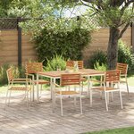 Ensemble de salle à manger de jardin 7 pièces en bois massif d'acacia vidaXL