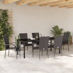 vidaXL Ensemble de Dîner de Jardin 7 Pièces Marron Rattan Poly