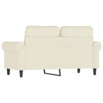 vidaXL Canapé à 2 places Crème 120 cm Velours