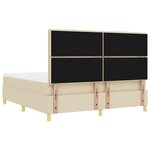 Lit box spring vidaXL avec matelas et banc Crème 180x200 cm Tissu