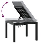 vidaXL Tabouret de jardin avec coussin noir acier enduit de poudre