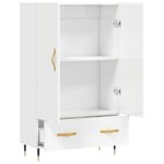 vidaXL Buffet haut blanc brillant 69 5x31x115 cm bois d'ingénierie