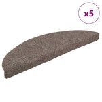 vidaXL Tapis autoadhésifs de marches 5 Pièces Crème 56x17x3 cm Aiguilleté