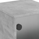 vidaXL Table de chevet avec porte en verre gris béton 35x37x50 cm