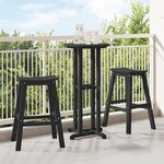 vidaXL Tabourets de bar 2 Pièces noir HDPE