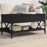 vidaXL Table basse noir 100x50x50 cm bois d'ingénierie et métal