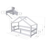 Lit cabane enfant LUCKY 90 x 200 vert sauge