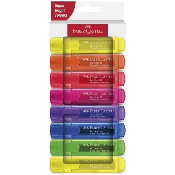 Surligneur TEXTLINER 1546  étui en carton de 8 FABER-CASTELL