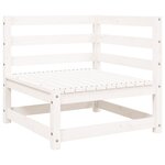 vidaXL Canapé de jardin 3 places blanc bois de pin massif