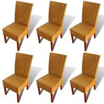 vidaXL Chaises à manger lot de 6 marron rotin naturel