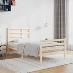 vidaXL Cadre de lit Bois massif 90x200 cm