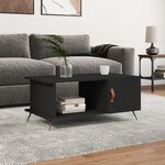 vidaXL Table basse noir 90x50x40 cm bois d'ingénierie