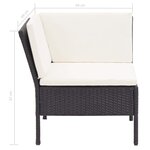 vidaXL Salon de jardin 8 Pièces avec coussins résine tressée noir