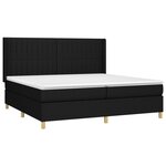 vidaXL Sommier à lattes de lit matelas et LED Noir 200x200 cm Tissu