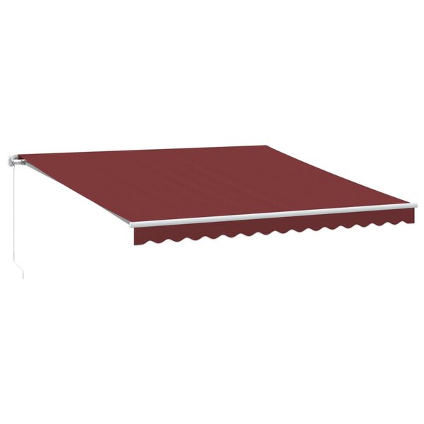vidaXL Auvent manuel rétractable avec LED bordeaux 400x350 cm