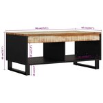 vidaXL Table basse 90x50x40 cm bois de récupération massif