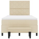 vidaXL Lit à ressorts avec Matelas & Banc Crème 120x200 cm Tissu