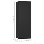 vidaXL Meubles TV 2 Pièces Noir 30 5x30x90 cm Bois d’ingénierie