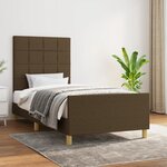 vidaXL Cadre de lit sans matelas marron foncé 80x200 cm tissu