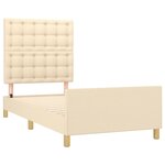 vidaXL Cadre de lit sans matelas crème 90x200 cm tissu