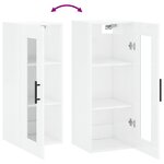 vidaXL Armoire murale blanc brillant 34 5x34x90 cm