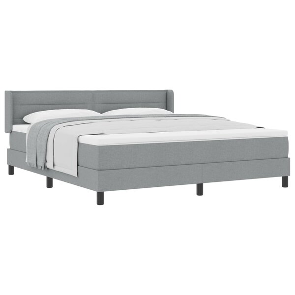 Lit à ressorts vidaXL avec Matelas Gris Clair 180x200 cm Tissu