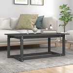 vidaXL Table basse Gris 110x55x45 cm Bois massif de pin